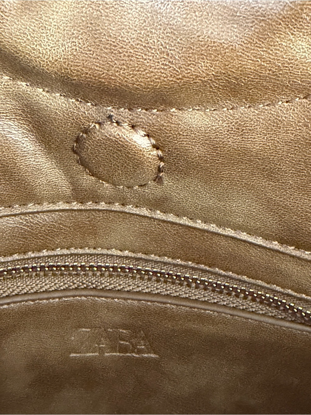 Zara Brown Patchwork Mini Bag with Gold Ring Handle - Picture 7 of 16